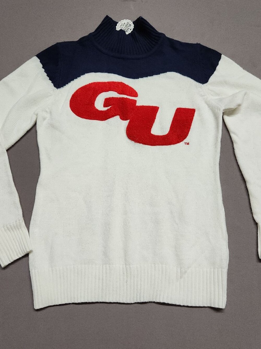 Alma Mater Gonzaga Gu Womens Sweater W L Navy White Red Knit Pullover 125